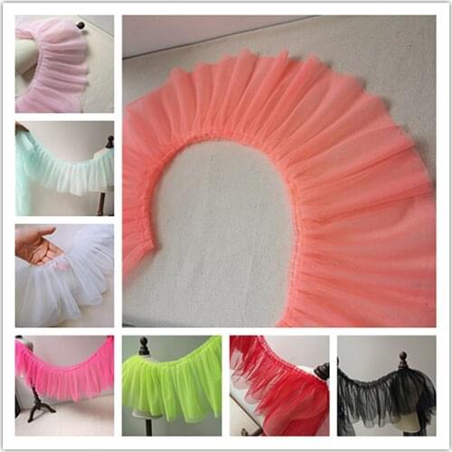Fluffy Pleated Mesh Cloth Widened Clothing Lace Fabric DIY Girls One-piece Multi-layer Cake Skirt Curtain Sewing Accessories
