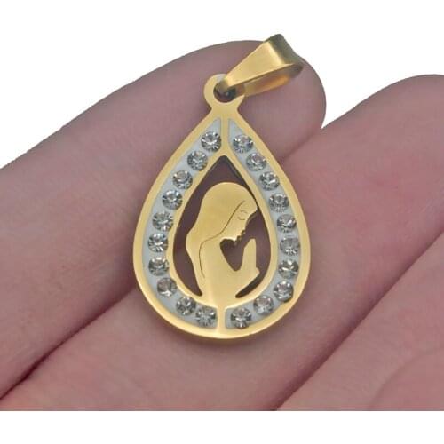 Religious Jewelry Virgin Mary Necklaces Pendants Zircon Charm 2020 Christian Women Fashion Accessories Gold Chains Vintage Colar