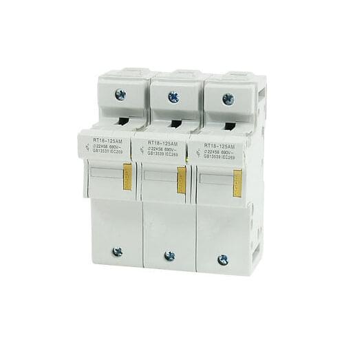 SENKA ELECTRIC RT18-125AM AC 690V 3 Poles 35mm DIN Rail 22x58mm A Class Fuse Holder Base