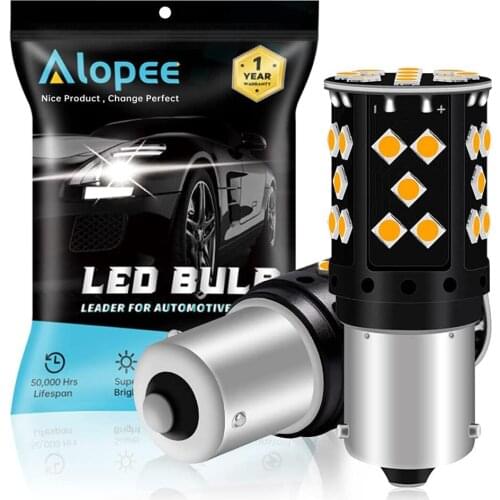 2-Pack 1056 BAU15S 7507 12496 PY21W Amber / Yellow Canbus Error Code Free LED Bulb Fix Fast Hyper Flash Turn Signal Light