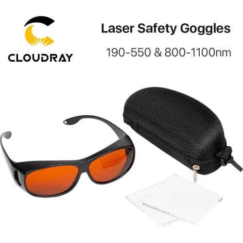 Cloudray UV Green Fiber Laser Safety Goggles Type B Protective 355 & 532 & 1064nm Wavelength Glasses Shield Protection Eyewear
