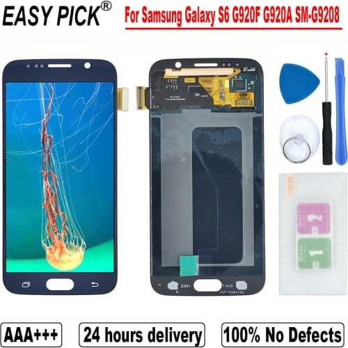 For Samsung Galaxy S6 G920F G920A SM-G9208 LCD Display Touch Screen Digitizer Assembly Free Tools For Samsung G920T G9200 LCD