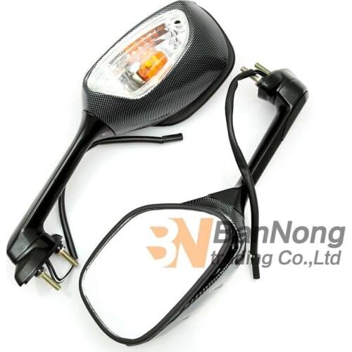 1Pair Motorcycle Rearview Mirror With Turn Signal Fit For Suzuki GSXR600 2007 2008 2009 GSXR 750 2006-2010 motorcycles accessori