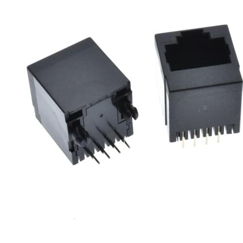 100PCS x RJ45 5224-8C Plastic PCB Modular jack Network socket LAN CONNECTOR plug 180degree top-entry