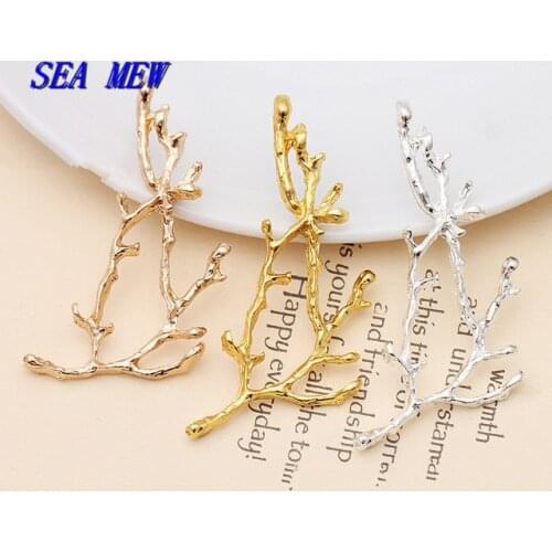 20 PCS 20.5*60.5mm Gold Silver Plated Branch Metal Alloy DIY Hair Accessories For Jewelry Making