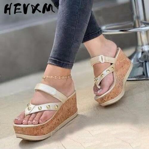 2021 Women Wedges Sandals Summer Casual Clip Toe Flip Flops Women Platform Slipper Beach Sport Sandals Light Comfort Shoes Woman