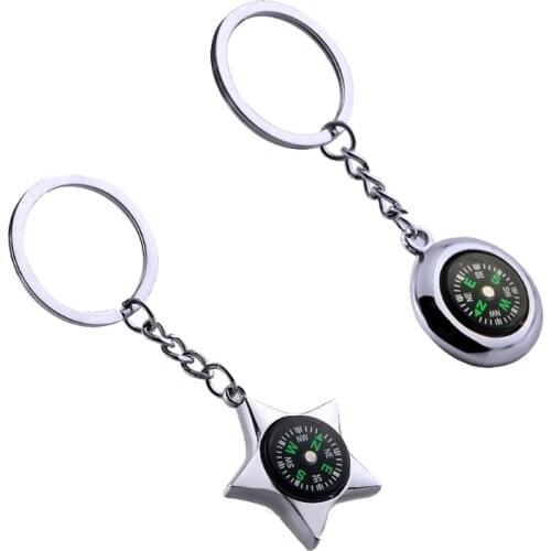 24BD Mini Survival Compass Key Chain Outdoor Camping Hiking Pocket Compass Navigator
