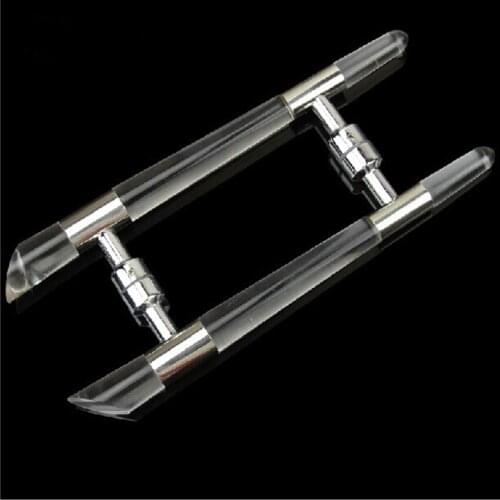 315mm modern fashion glass door handles clear Acrylic silver chrome bathroom Ktv ,hotel home glass wooden big gate door handles