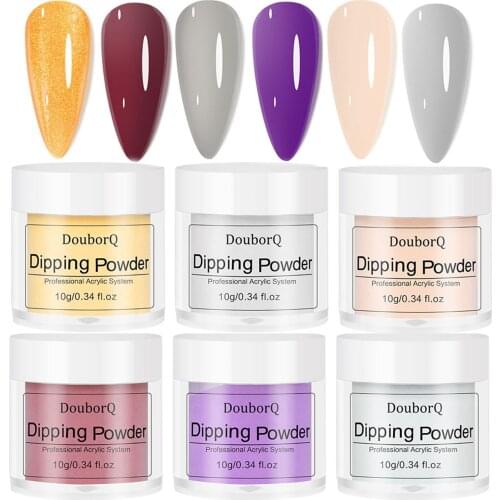 6 Colors 10g Dipping Powder Professional Crystal Powder System Natural Odorless Manicure Set