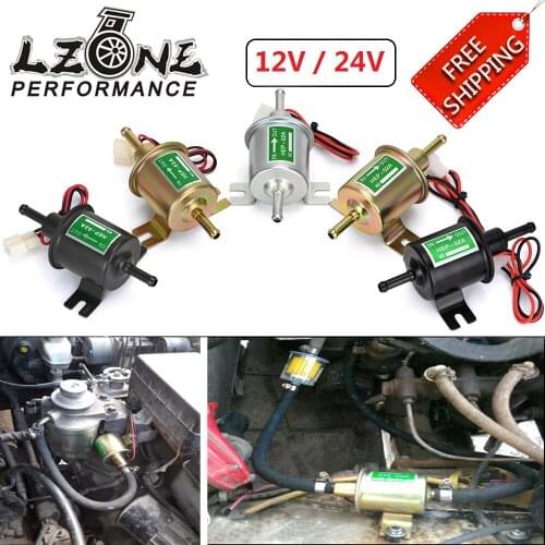 FREE SHIP - 12V /24V Electric Fuel Pump Low Pressure Bolt Fixing Wire Diesel Petrol HEP-02A For Car Carburetor Motorcycle ATV