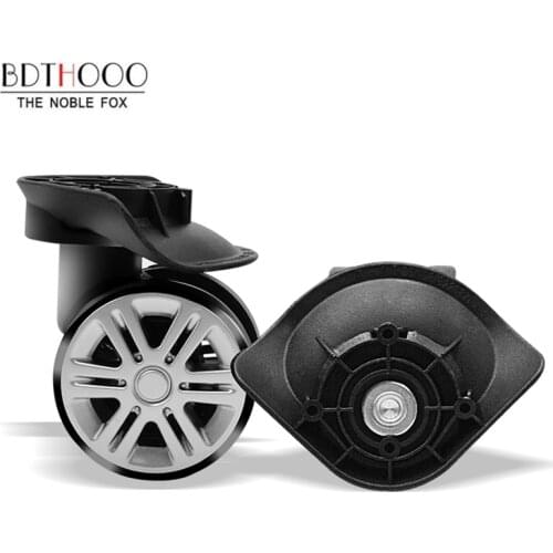 Silent Double row big Wheel Replacement luggage wheels for suitcases repair Trolley caster wheels parts trolley Black Rubber A19