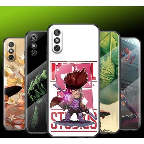 Tempered Glass Cover Marvel Art For Huawei Y6 Y7 Y9 Y5P Y6P Y8S Y8P Y9A P Smart Z 2019 2020 2021 Phone Case