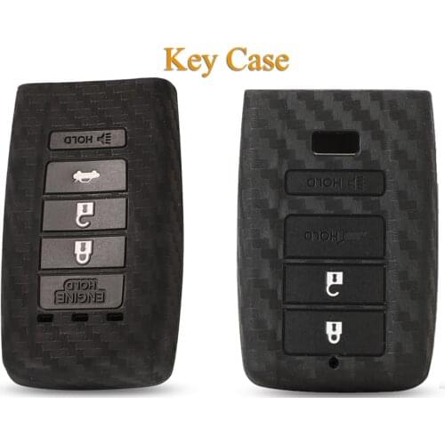 Kutery 4/5 Buttons Remote Car Key Cover Case Shell Protect Skin For Honda Mugen Acura Carbon Fiber Silicone