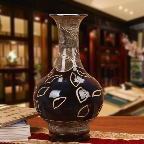 Jingdezhen ceramic European Color Glaze Pottery Leopard Vase Modern Living Room Table Top Home Decoration vase wedding