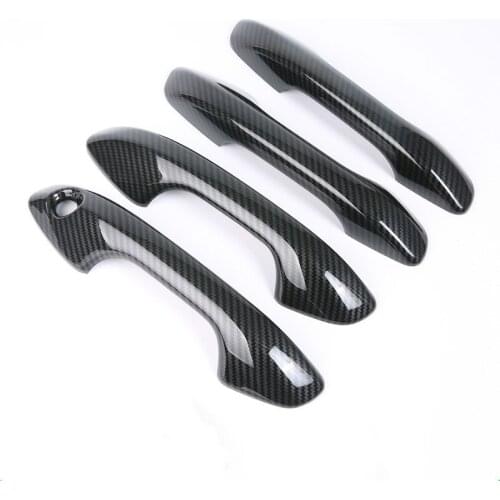 For Kia kx cross kxcross 2017 -2020 Chrome Carbon Fiber Door Handle Cover Trim Sticker Overlays Styling Accessories