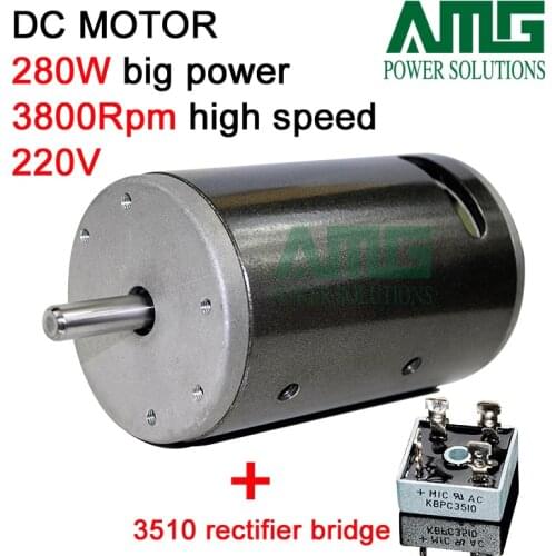 280W 3800RPM 220V DC Motor with bracket, single way governor, power cord