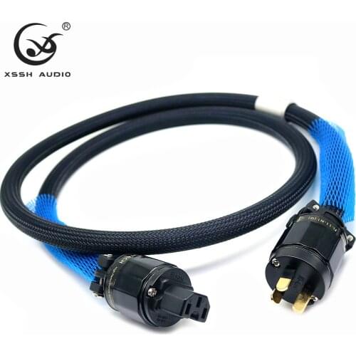 XSSH audio Hifi 15A OFC Pure Copper Australian AU IEC AC Female Male Gold Plated 3 Core*2.5mm FP-3TS20 Power Cable Cord Wire