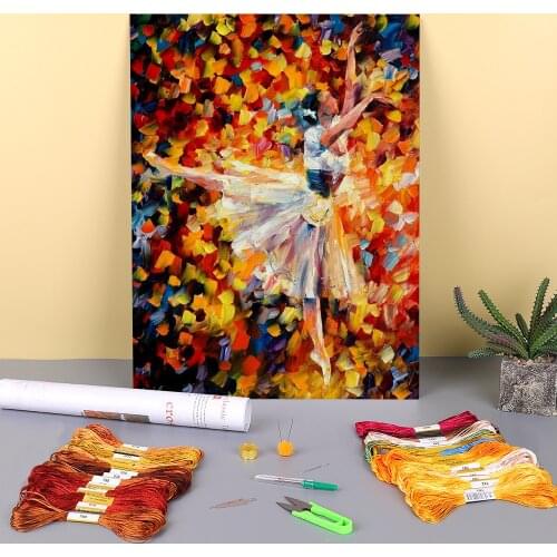 Oil Painting Style Pastorale Printed 11CT Cross Stitch DIY Embroidery Full Kit DMC Threads Craft Knitting Sewing Sales
