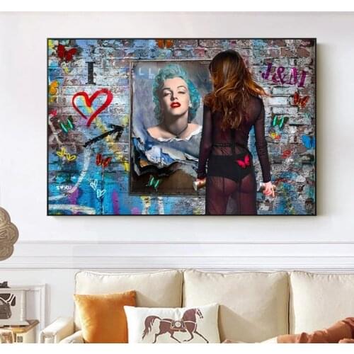 Street Art Sexy Girl Canvas Painting Modern women Posters and Prints Wall Art Picture for Living Room Home Decoration Cuadros
