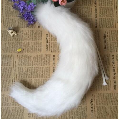2018 Halloween Party Anime Lolita Unisex Fox Tail Cosplay Costume Accessories Cat Tail 65 Cm Inside Cos