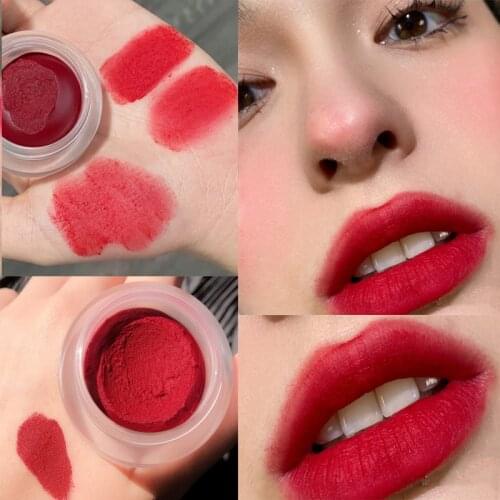 Matte Lipstick Soft Velvet Long-lasting Waterproof Non-fading Natural Cheek Blush Red Sexy Lips Makeup Lip Mud Cosmetic 4 Colors