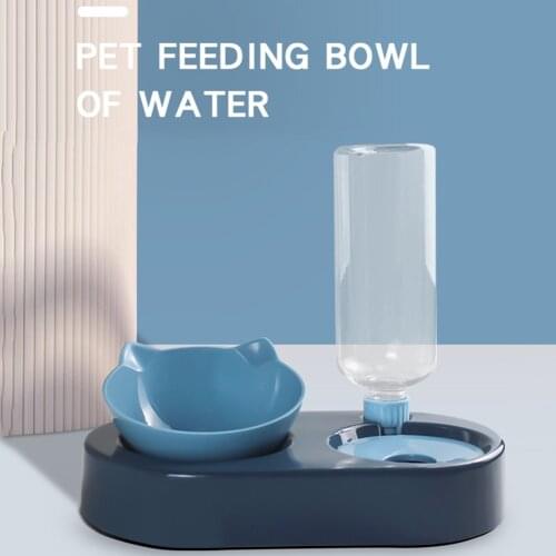 Pet Cat Dog Feeder Bowl Auto Storage Water Dish 2 in 1 Puppy Kitten Dispenser Food Bowl Container with Water Feeding Food Bowls