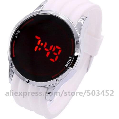 100pcs/lot Watch Men Round Electronic LED Relogio Multicoloured Relojes Para Hombre Gift Montre Homme Silicone Watches For Men