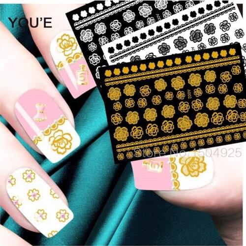 New Fashion 3D Nail Art Stickers for Nails Decoration Design Manicure Self-adhesive Nails Sticker Popular Decals Accessoire