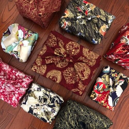 45CM 70CM 90CM leave geisha fan Japanese style wrapping cloth furoshiki handkerchiefs Flower traditional fabric