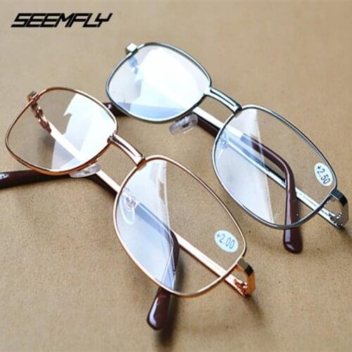Seemfly New Metal Frame Reading Glasses Classic Clear Lenses Presbyopic Eyeglasses Unisex Computer Goggle Eyewear +1.0 To +4.0