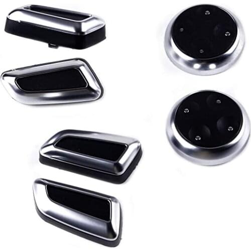 6Pcs Plastic Car Styling Accessories Chrome Car Seat Adjustment Switch Control Button Cover Trim Fit for Audi A3A4LA5A6LQ5
