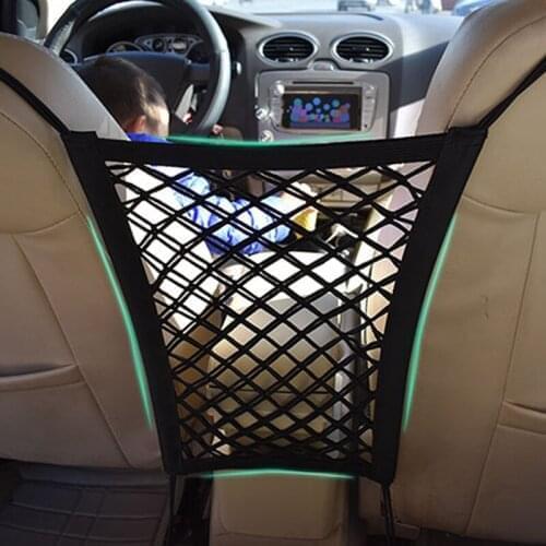 Durable elastic car seat storage bag mesh bag for Skoda Octavia Fabia Rapid Superb Yeti Roomster