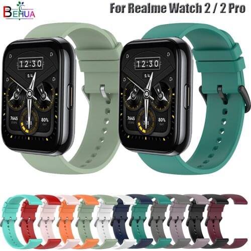 WatchBand Strap For Realme Watch 2 2 Pro Smart Silicone Wristband For Realme Watch S / pro / Mibro Air Color Bracelet Watchstrap