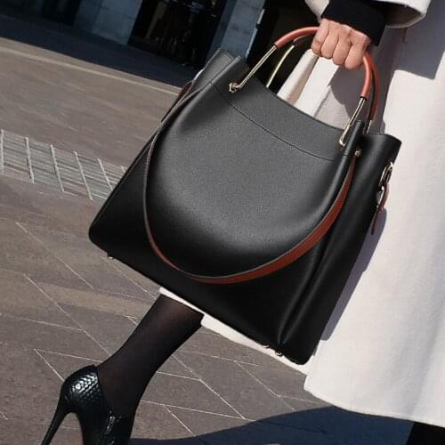 100% Genuine Leather Handbags 2020 New Large-capacity Single Shoulder Messenger Fashion All-match Color Contrast Bags Purses Gg