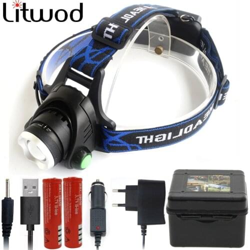 Z20 XM-L2 U3 led headlamp Headlight head lamp flashlight torch 5000lm 18650 battery front light Rechargeable zoom adjustable