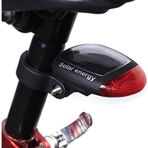 Bike Light Solar Powered 2 LED Rear Flashing Tail Light for Bicycle Cycling Rear Lamp Safety Flashlight Bike Accessories
