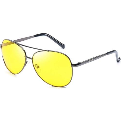 Ladies Metal Frames Yellow Lenses Men Classic Night Vision Glasses Women Discoloration Sunglasses Drivers Glasses Driving