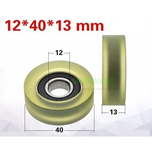 1pcs 12*40*13mm PU-coated 6001 bearing wheel/guide wheel, silent, gate press wheel flat pulley