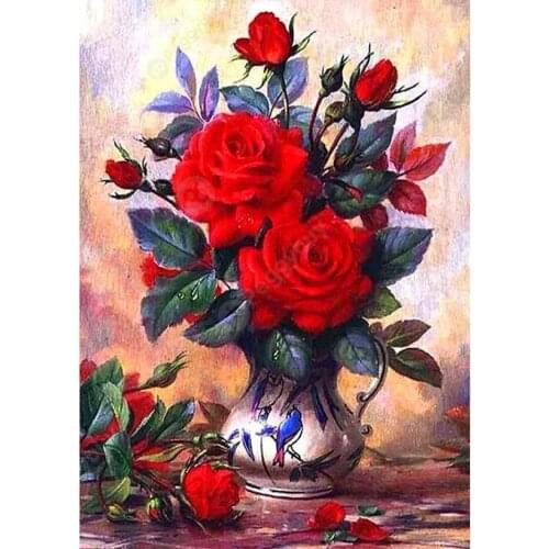 5d diy diamond Painting Flower , Rose Full Drill Diamond Diamond embroidery Cross Stitch Mosaic Craft Kit home Decor Gift