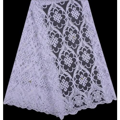 White African Lace Fabrics 2018 High Quality Cord Guipure Lace Fabric For Women Dress Nigerian Water Soluble Lace Fabric F1257