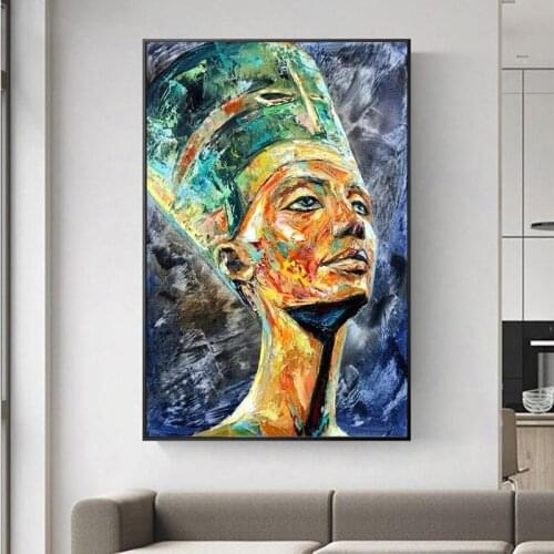 Egyption Modern Art Oil Paintings Print on Canvas Art Posters And Prints Abstract African Woman Art Pictures Home Decor Cuadros