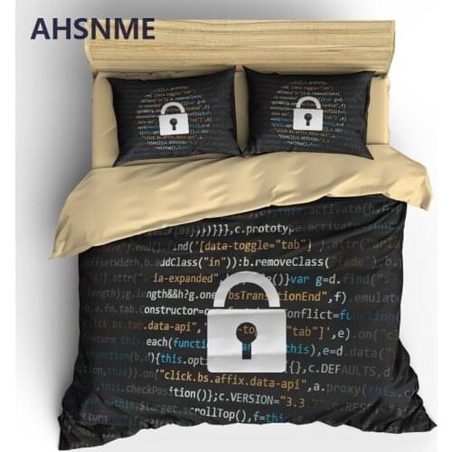 AHSNME Cumputer Code Printed Bedding Set Program Duvet Cover Sets 2/3pcs Bedlinen Cutomized Bed Cover