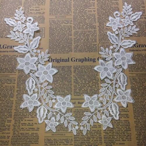 20Pieces White Black Lace Applique Embroidered Lace Fabric Sewing Supplies For Clothes DIY Apparel Sew On Home Textiles