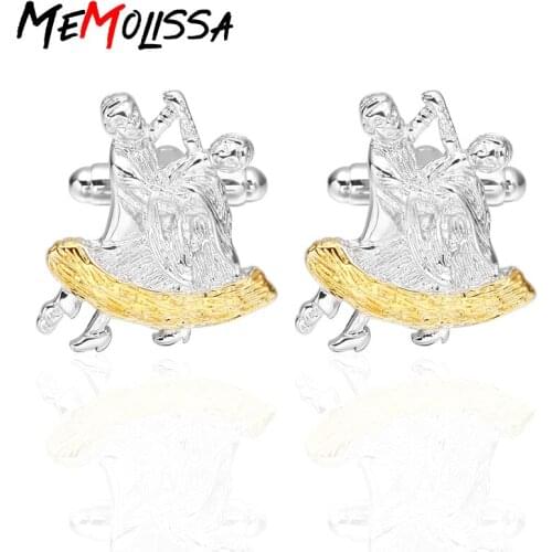 MeMolissa HOT Sale Factory Price Retail Men Cufflinks Fashion Brass Material White Colour Dance Design Cuff Links Free Shipping