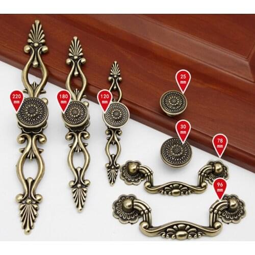 Metal Pull Handles Knob Green Bronze Color Anodize for Furniture Door Drawer Cupboard Cabinet Closet Wardrobe Bedstand Archaize