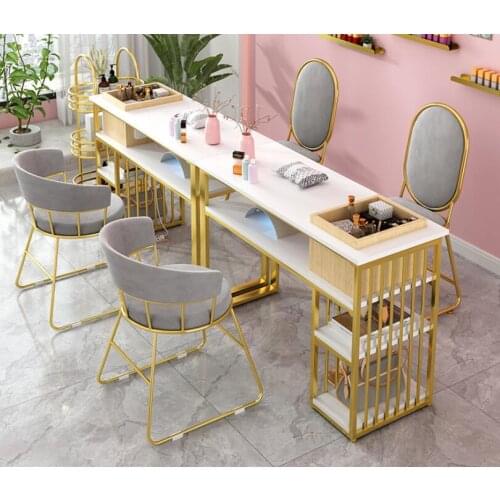Multi-functional manicure desk and chair set special price single double people net red table double beauty shop marble manicure