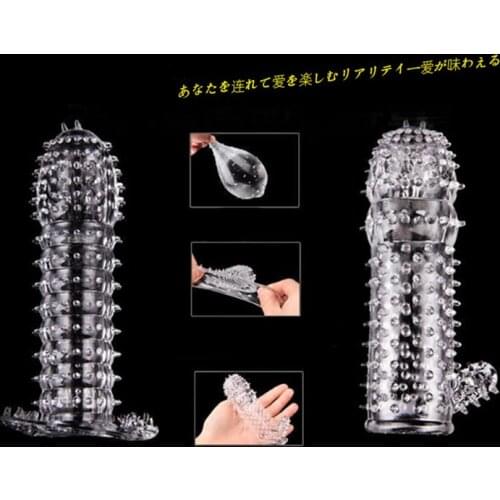 Male Enlargement Reusable Condom Penis Rings Delayed Ejaculation Adult Sex Toys for Man Cock Cover Ring Penis Sleeve Sex Shop