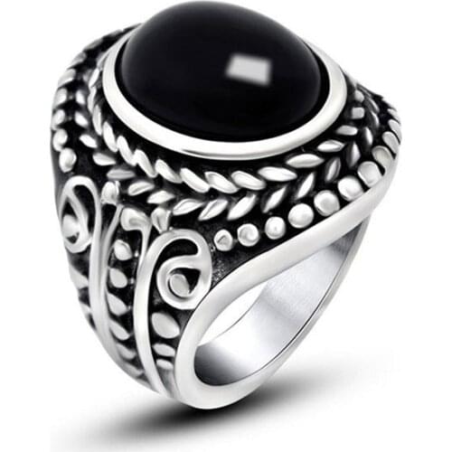 2020 black rings stainless steel mens rings gothic Evil Eye Longan wholesale red big ring Antique male Accessories jewelry punk