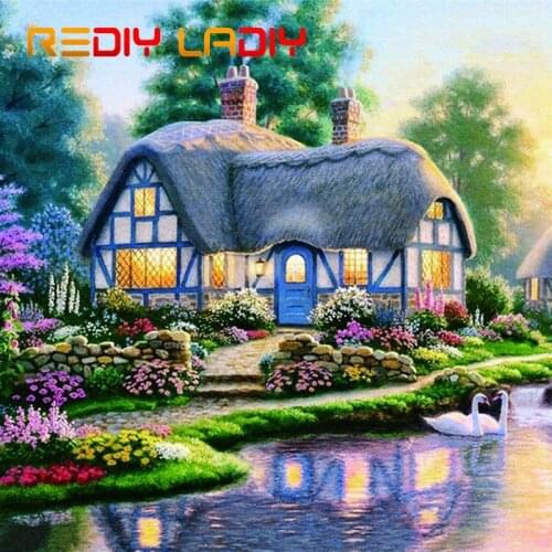 DIY Beaded Embroidery Kits Dream House Needlework High Quality Beads Partial Crystal Beaded Cross Stitch Hobby & Crafts Beadwork