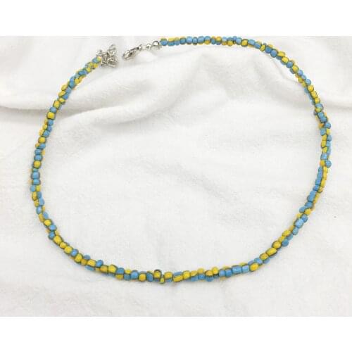 New Trend 4mm Choker Fashion Bohemia Short Necklace Hand Beaded Colorlful Female Necklace For Party Beach Jewlery Wholesale